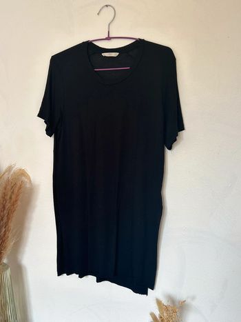 Femme 👩🏻 tshirt mi long mc noir mango taille XS/34