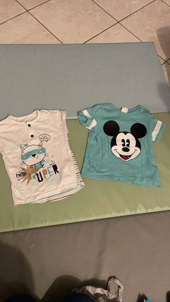 Lot de 2 t-shirt à manches courtes 6 mois
