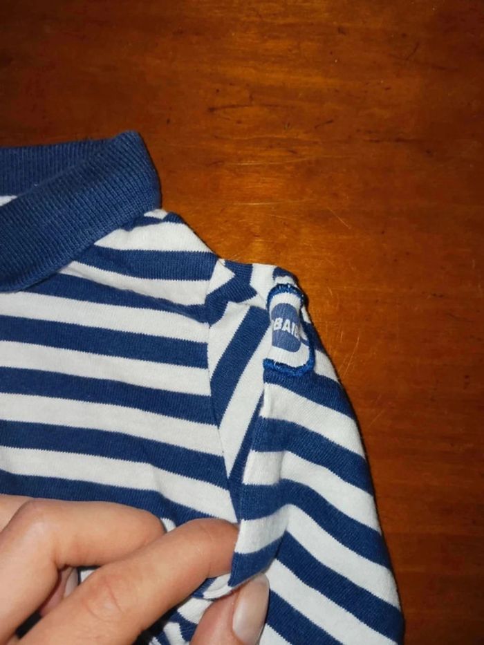 Polo blanc et marine 3 mois obaibi - photo numéro 2