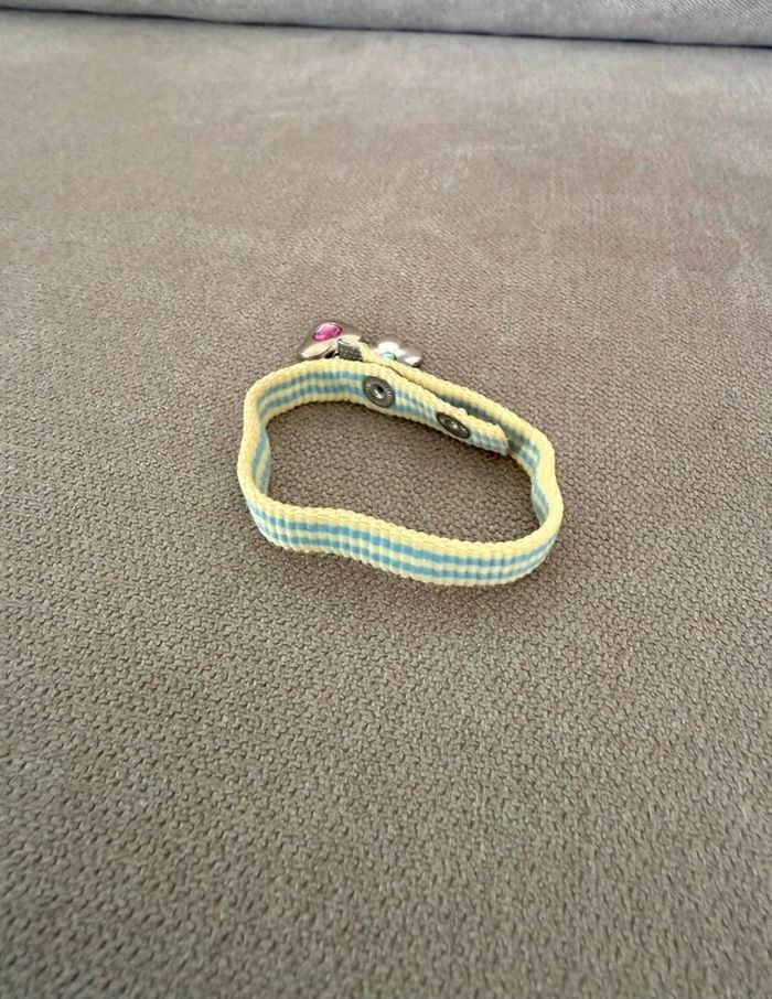 Bracelet jaune rayé bleu Diddlina - photo numéro 5