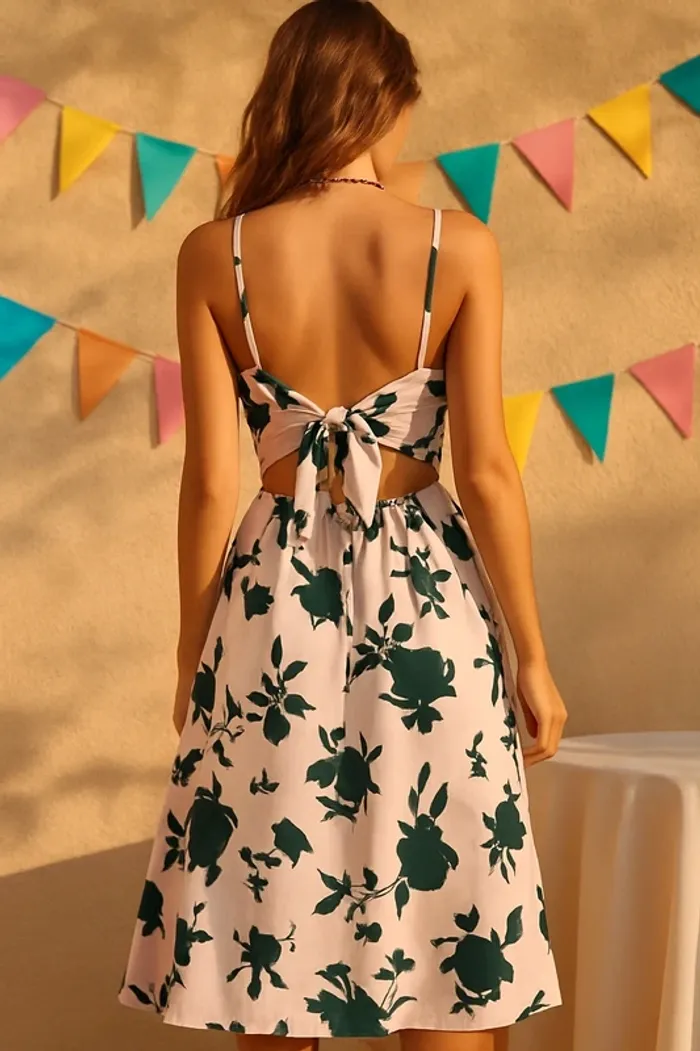 Très belle robe été dos nu, imprimé floral - photo numéro 2
