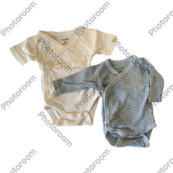 Kiabi Lot de 2 Bodies bleu/blanc Taille Naissance