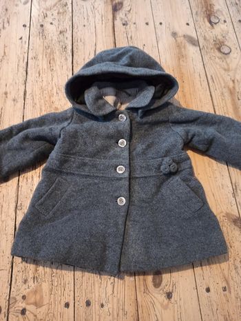 Manteau en laine à capuche Jacadi 12 mois