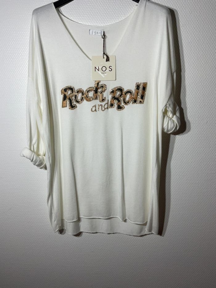 Pull « rock and roll » femme taille unique (36-42)- vivichy - neuf avec étiquette