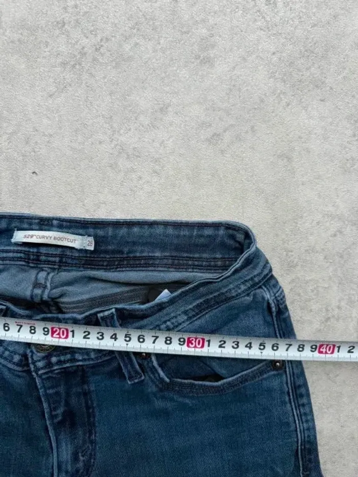 Jeans Levi's 529 W28 FR38 L30 coupe droite bleu marine Femme Women pan581b - photo numéro 3
