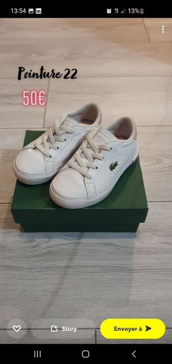 Basket Lacoste fille Blanche et rose