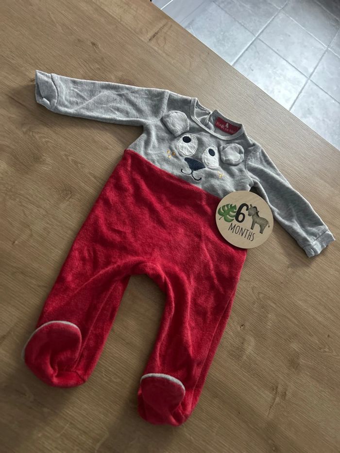 Pyjama Ours gris et rouge