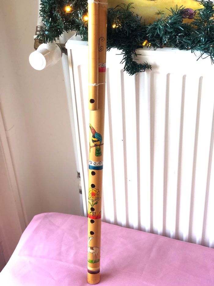 Flûte 🪈 de bambou, neuf avec motifs travestiere - photo numéro 4