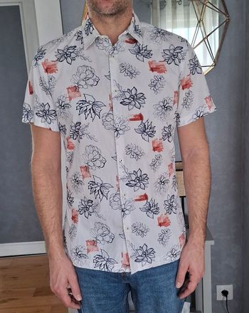 chemise DEVRED blanche à fleurs