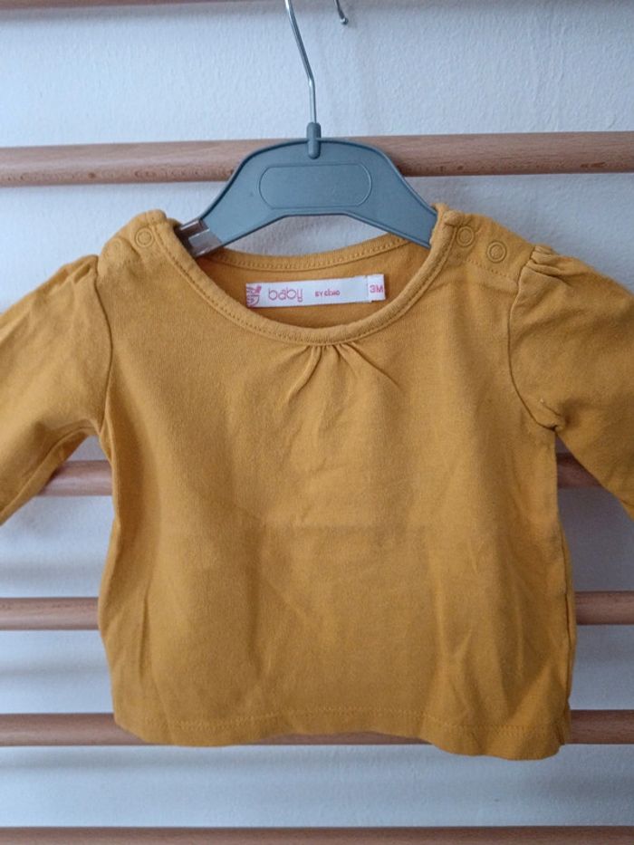 T-shirt manche longue gemo moutarde - photo numéro 2