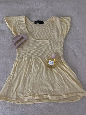 top jaune zara