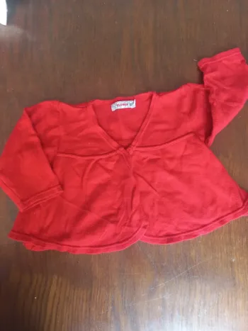 Gilet rouge clayeux 12mois 74cm