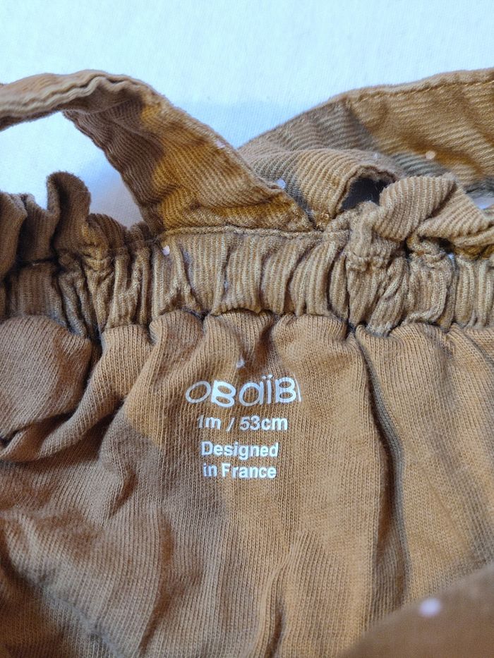 Robe salopette bébé fille - 1 mois - Très bon état - Obaïbi - photo numéro 4