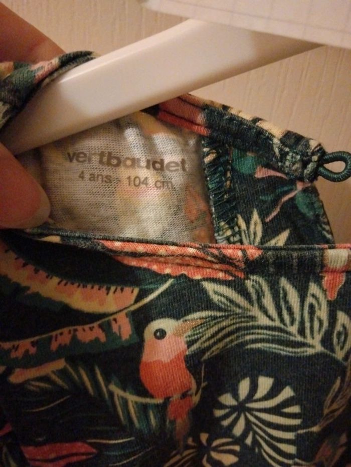 Robe verte foncé dessin tropical - photo numéro 3