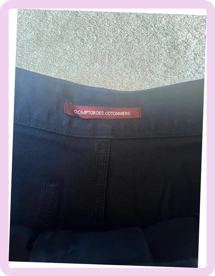Pantalon droit bleu foncé Comptoir des Cotonniers – Taille 40 / L – 100 % Coton - photo numéro 3