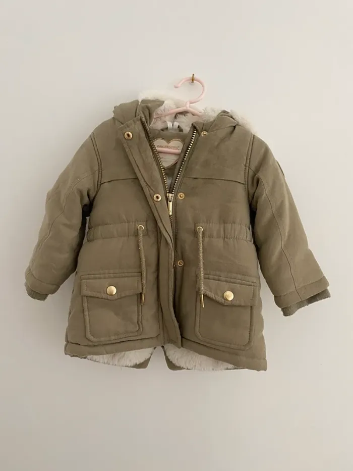Manteau automne hiver bebe fille kaki