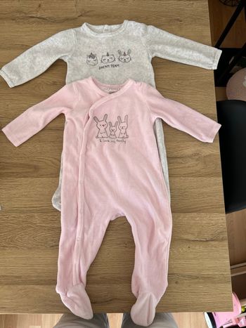 Lot 2 pyjamas bébé fille taille 12 mois 74 cm In extenso 