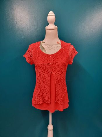 Armand Thiery blouse corail * taille 2 *
