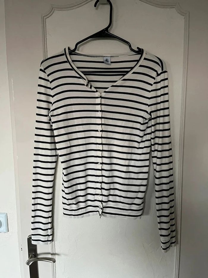 Gilet petit bateau marinière léger taille xs 14 ans #EmmaLilleXS34 #EmmaLille14ans