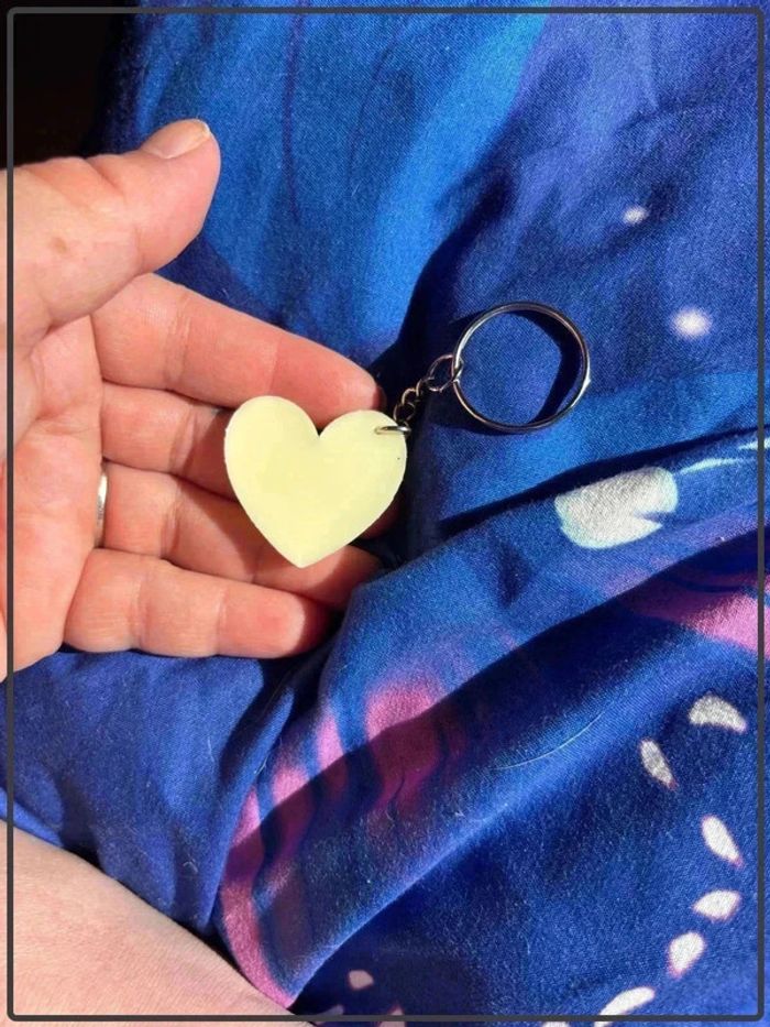 Porte clef cœur blanc - photo numéro 2