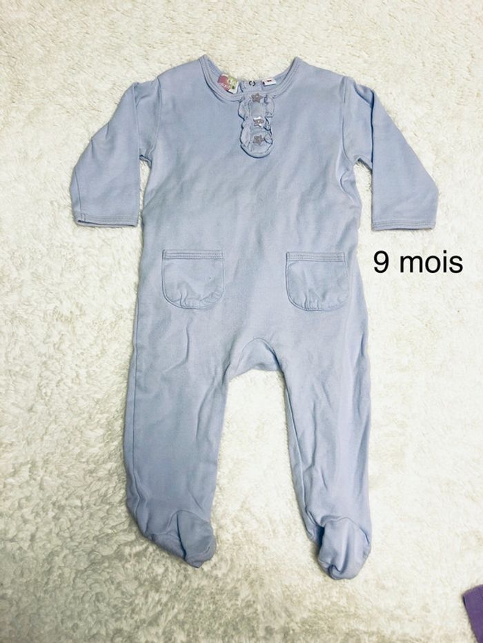 Pyjama dors-bien coton parme 9m