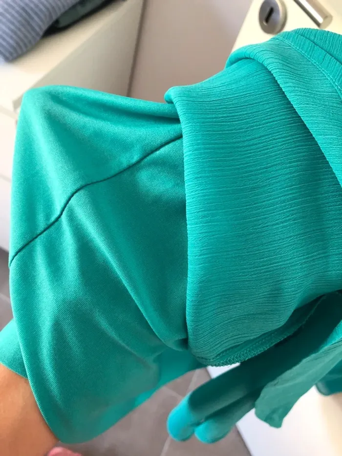 Robe longueur midi vert d'eau Mango taille S - photo numéro 5