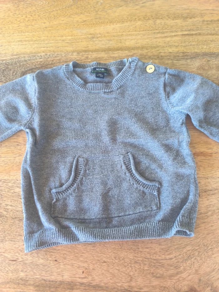 Pull uni gris 3 mois - photo numéro 3