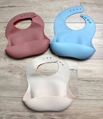 Lot de 3 bavoirs silicone