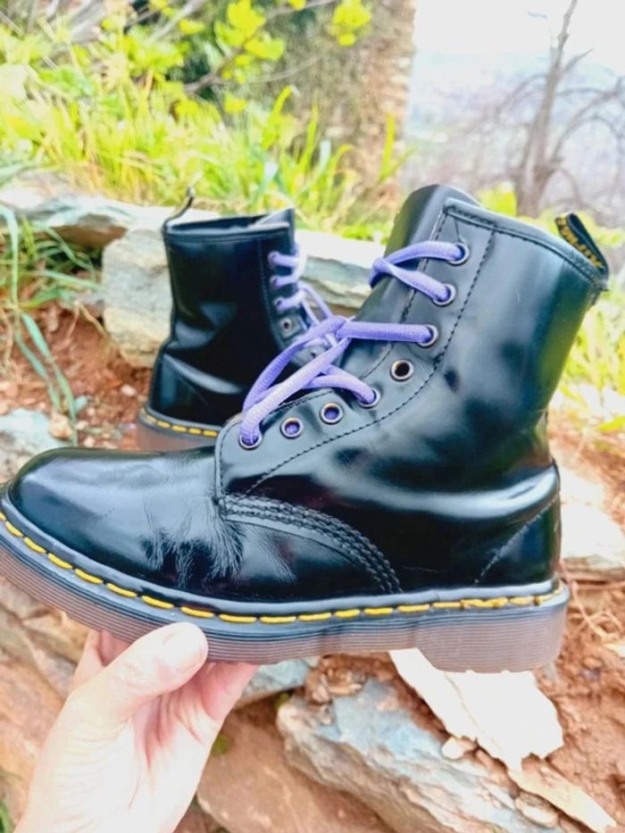 Dr. Martens made in England 🇬🇧 vintage lacet violet pentagramme uk5 38 - photo numéro 6