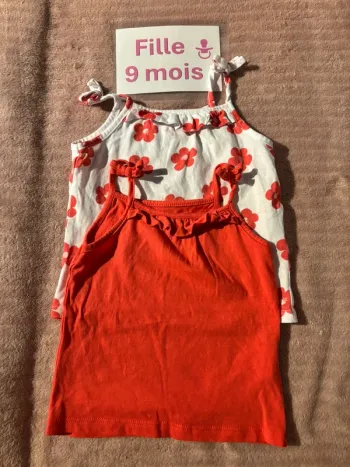 Lot de 2 débardeurs 9 mois