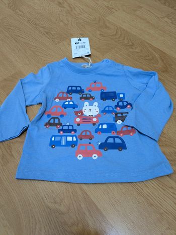 Tee-shirt bleu petites voitures