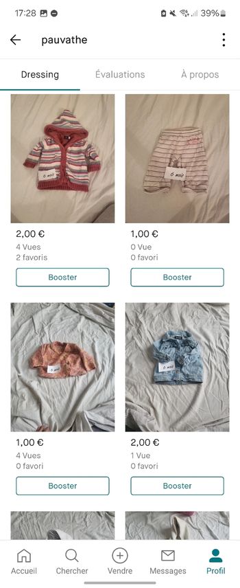 Lot vêtements 6 mois