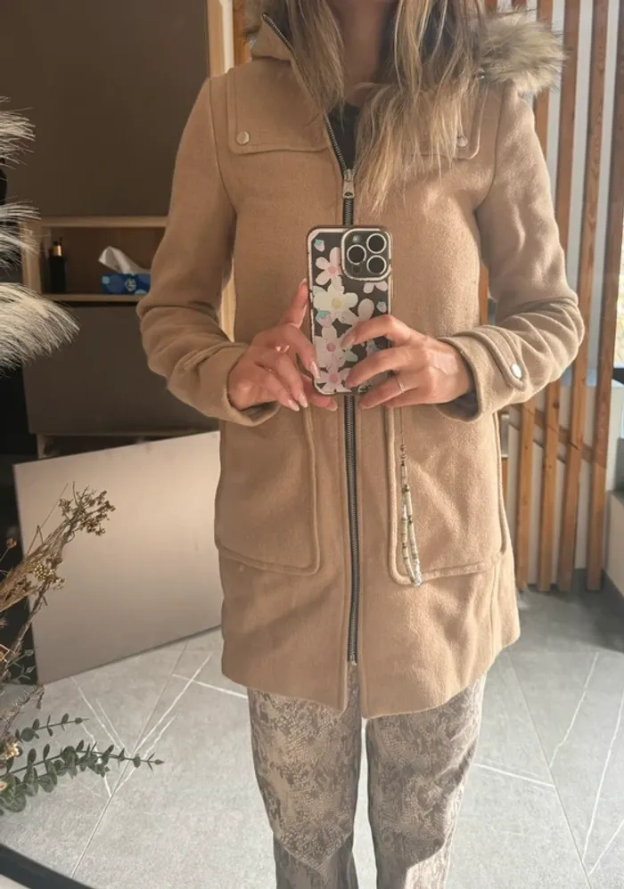 Manteau à fourrure beige - photo numéro 7