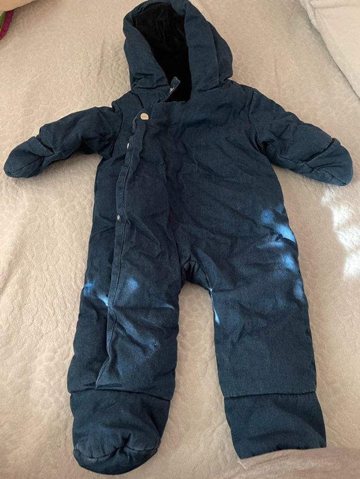 Combi-pilote combinaison hiver bébé doublée velours 6mois 67cm - photo numéro 3