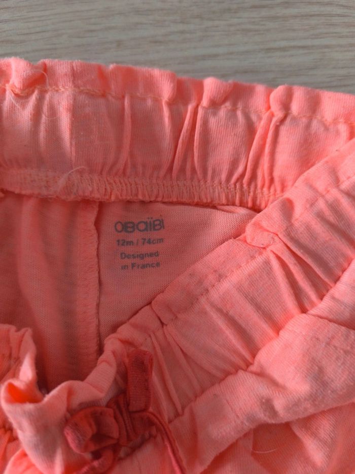 Short orange fluo Obaïbi - Taille 12 mois - 74cm - photo numéro 3