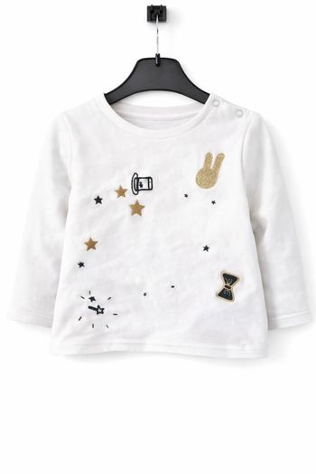 Pull blanc manches longues