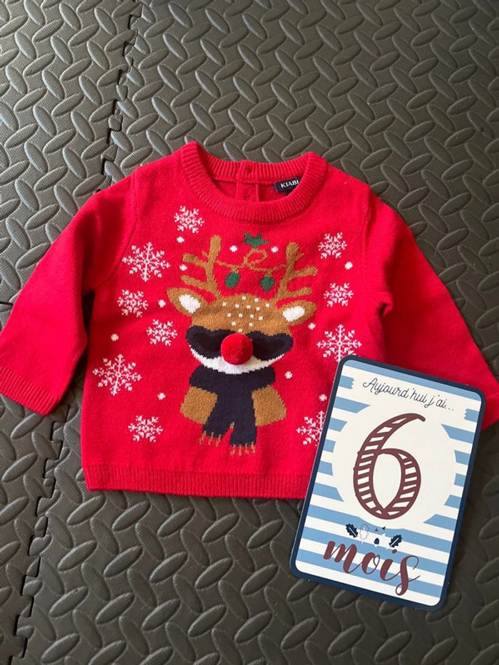 Pull hiver/noël rennes Kiabi 6M