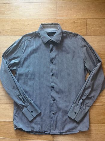 👔 Chemise homme classique 100%% Coton Father & Sons noir et blanc rayé – Taille XL – Très bon état