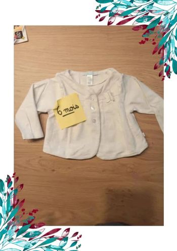 Gilet Boléro fille 6 mois. Papillon