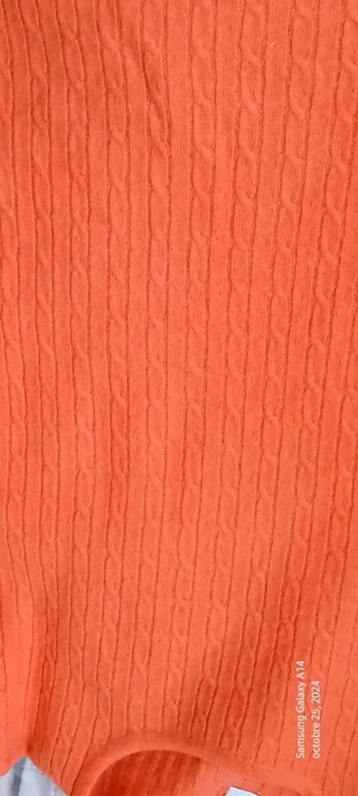 Pull court maille torsadée corail femme S Emme elle made in Italia - photo numéro 13