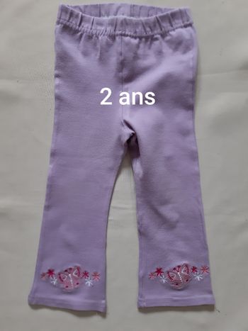 legging mauve fille - papillons - 2 ans