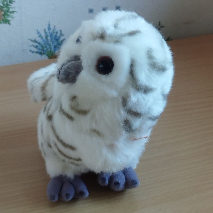 Peluche chouette blanche et grise Mimex Neuve - photo numéro 2