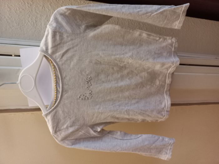 T-shirt fille manches longues - beige/gris - 5 ans - Okaîdi