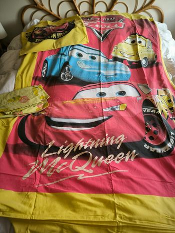 Parure drap housse de couette  cars disney