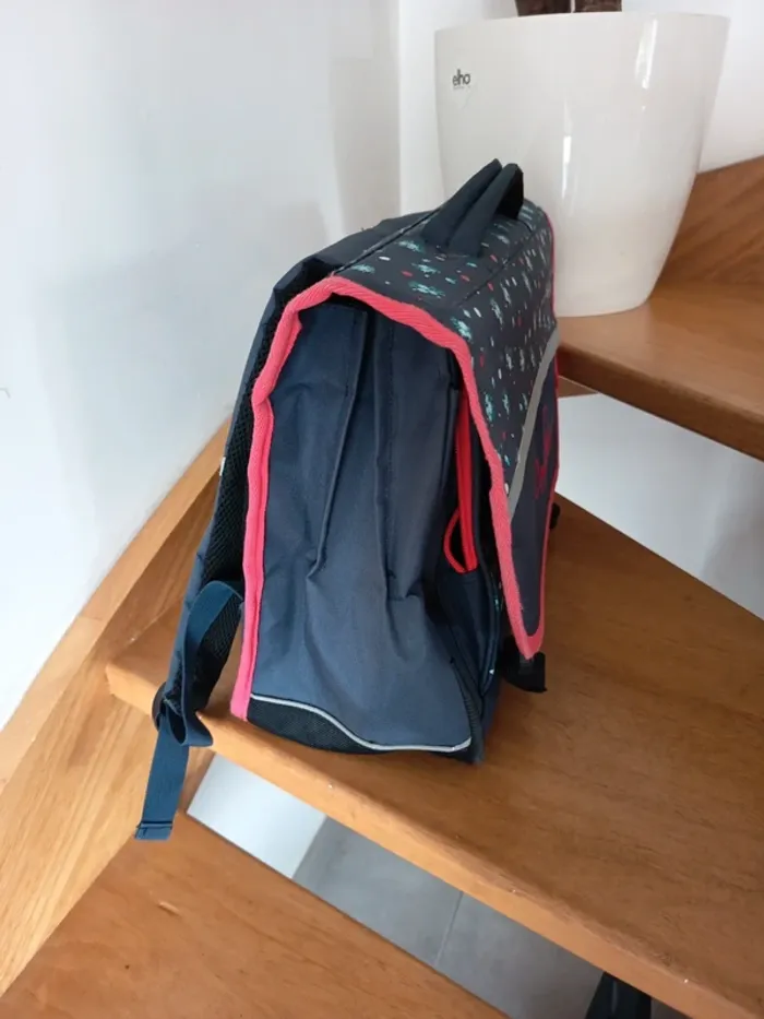 Cartable fille caméléon , 3 compartiments , fleurie - photo numéro 4