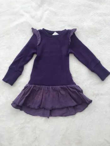 Robe dress kleid fairy manymonths S/M laine merinos coloris plume natural woollies