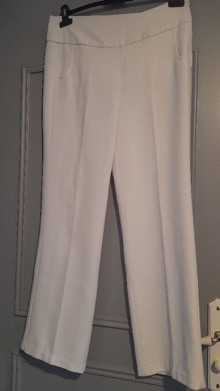Pantalon blanc cassé grosse toile hiver confortable