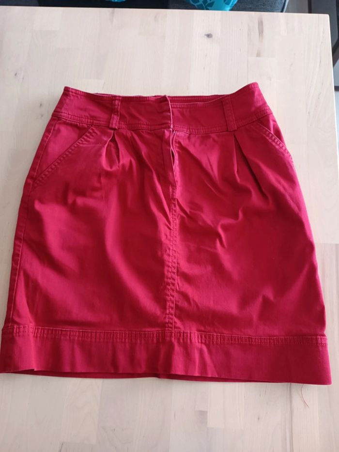 Jupe droite rouge 36