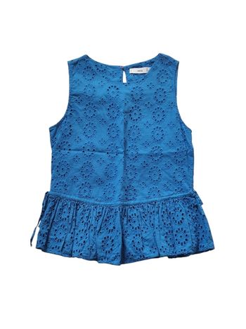 Haut bleu coton taille XS