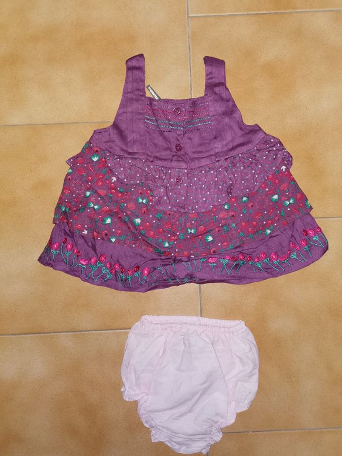 Ensemble robe +culotte 6mois - photo numéro 2